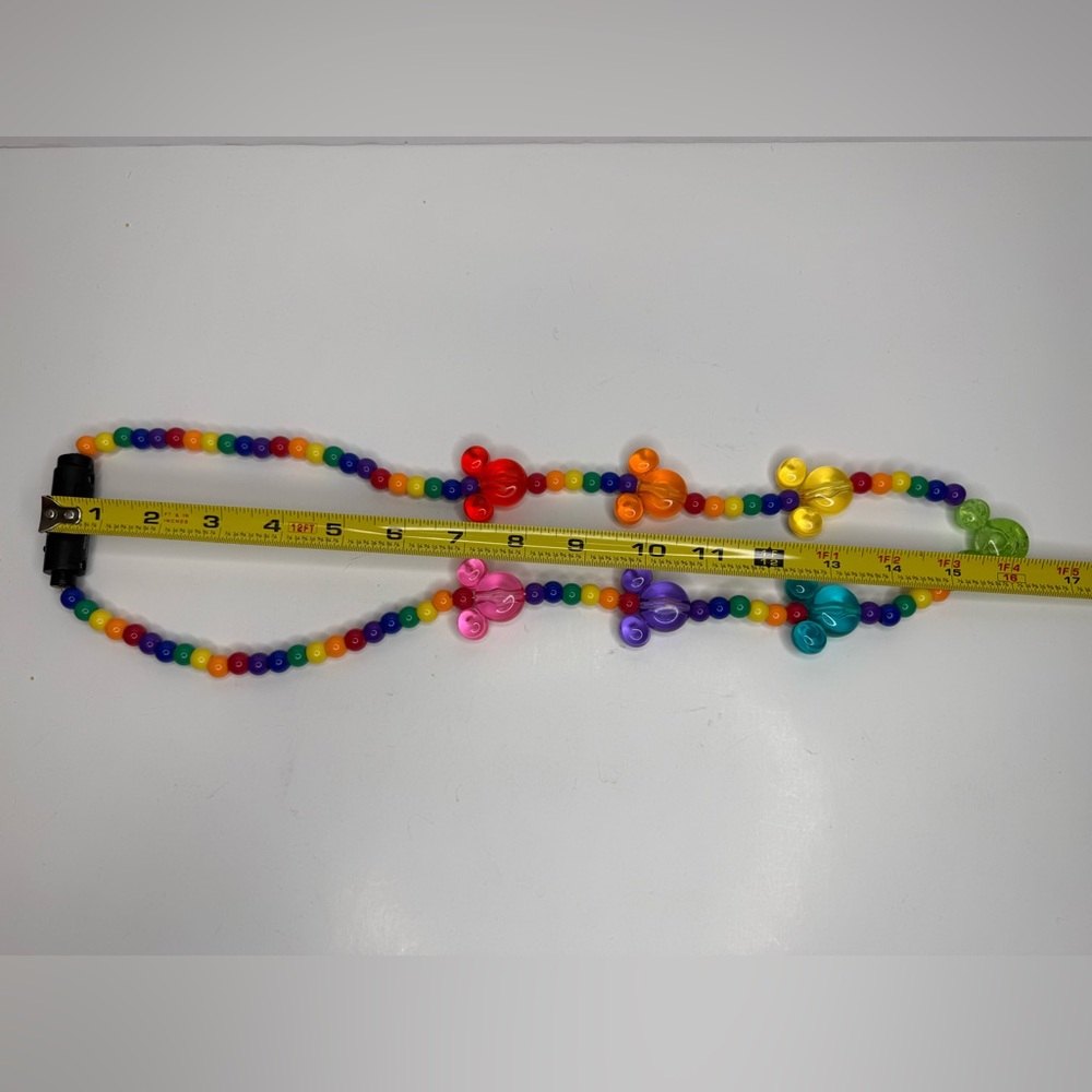 Official Disney World Mickey Mouse Pride Rainbow LED Light-Up Beaded Necklace - Picture 4 of 4
